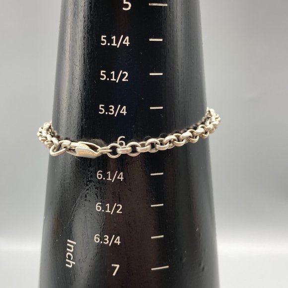 Vintage Sterling Silver Rolo Links Chain Bracelet - Picture 5 of 5
